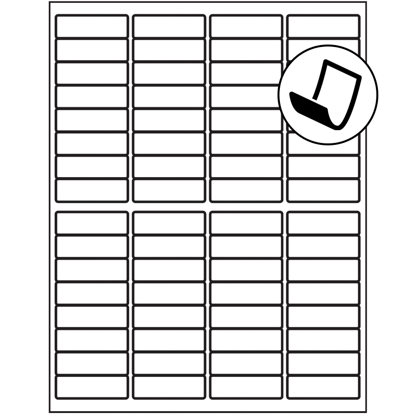 1.9375" x 0.625" Blockout Rectangular Sheet Labels