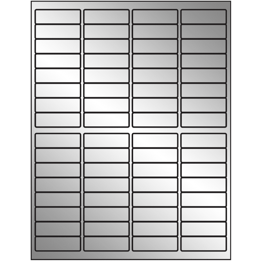 1.9375" x 0.625" Silver Foil Rectangular Sheet Labels