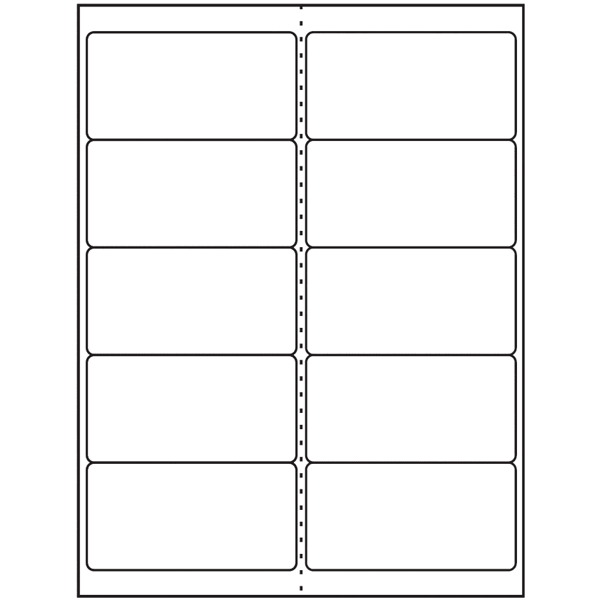 4" x 2" White Polyester Rectangular Sheet Labels