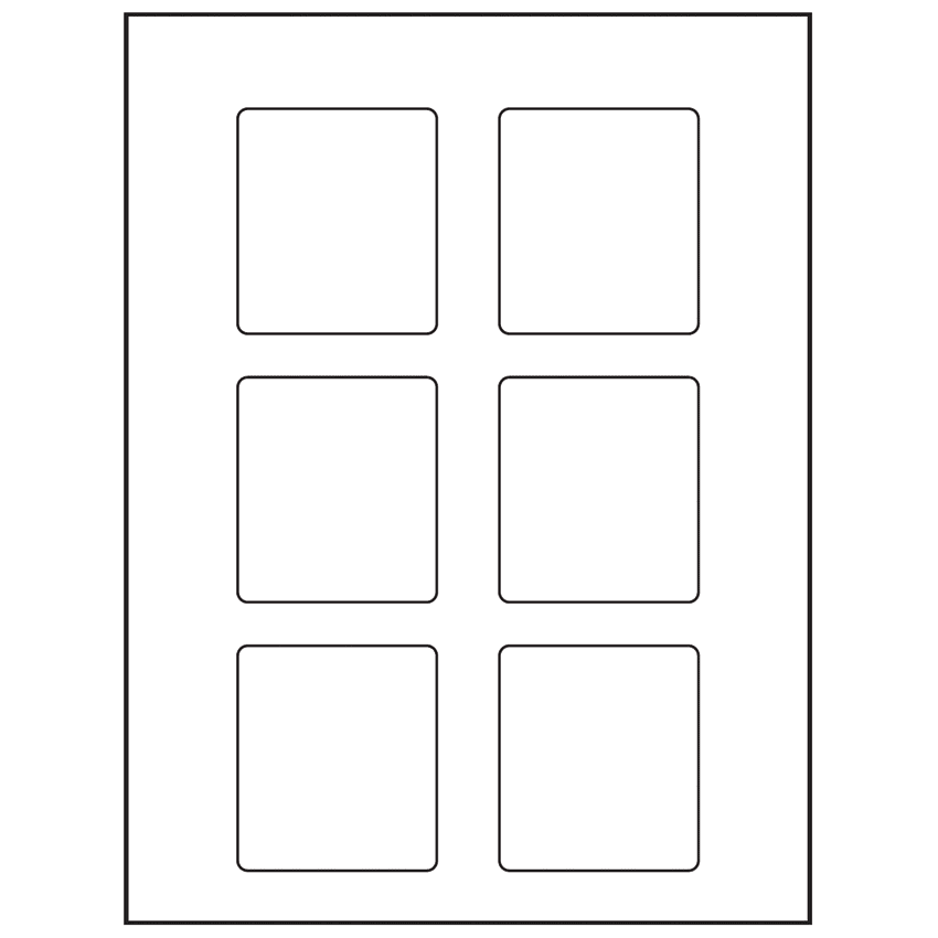 2.5" x 2.75" White Rectangular Sheet Labels