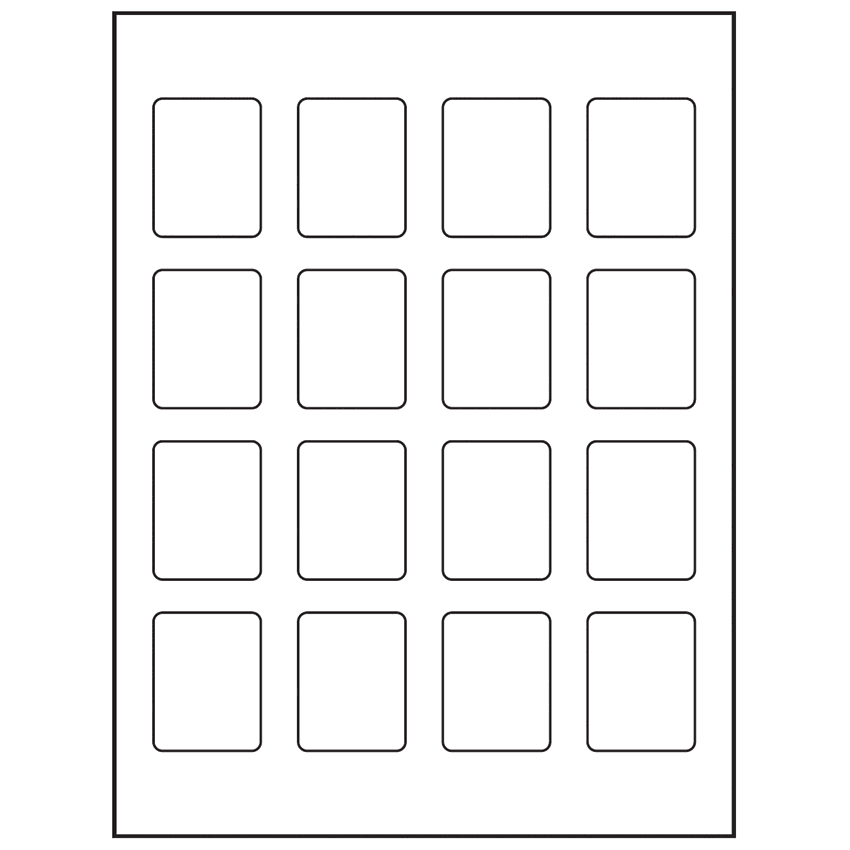 1.5" x 1.875" White Polyester Rectangular Sheet Labels