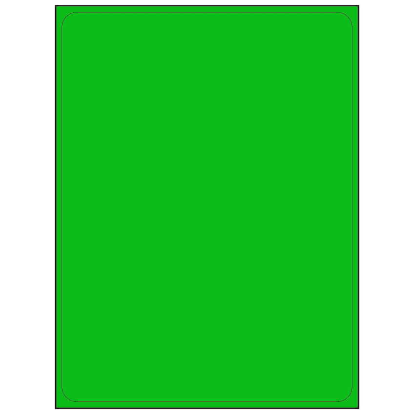 8.25" x 10.75" Fluorescent Green Rectangular Sheet Labels
