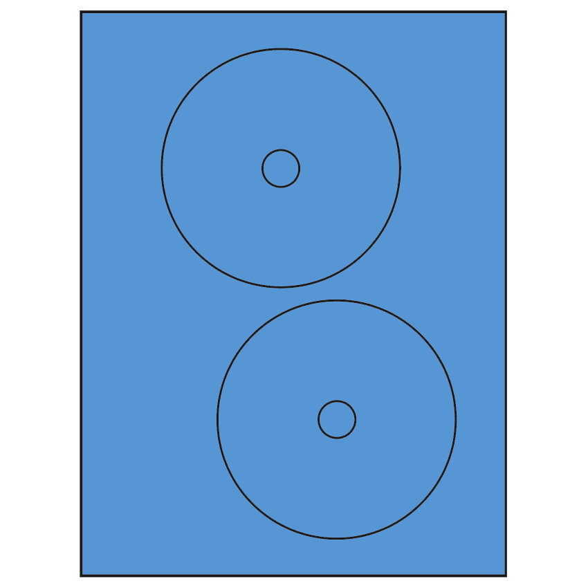 4.65" Fluorescent Blue Circular Sheet Labels