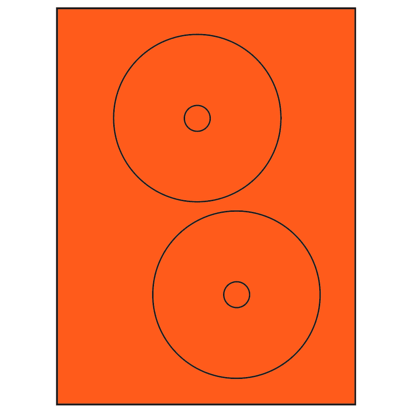 4.65" Fluorescent Red Circular Sheet Labels