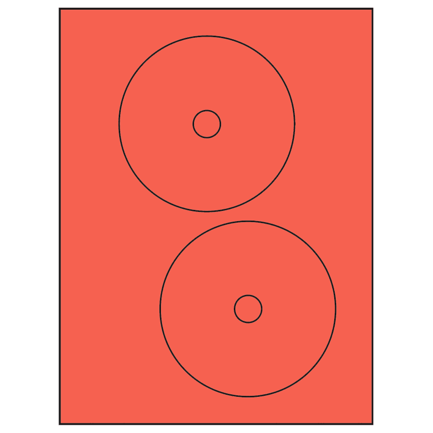 4.65" Red Circular Sheet Labels