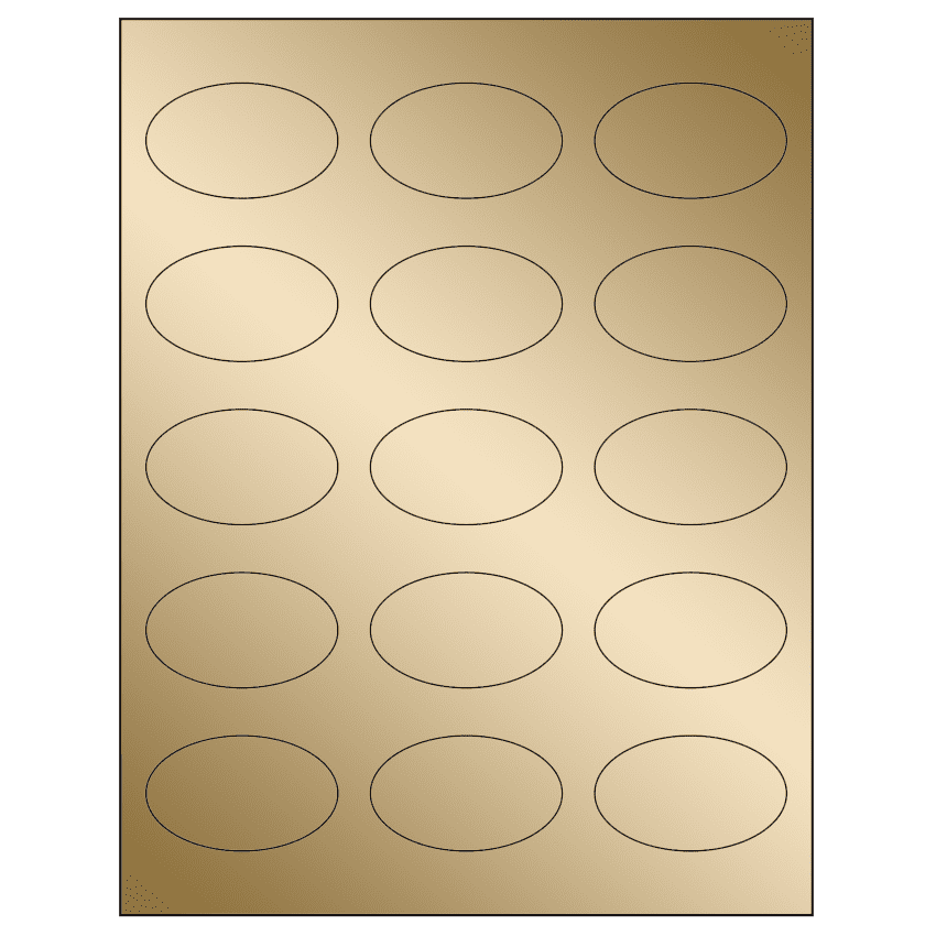 2.375" x 1.4375" Gold Foil Oval Sheet Labels