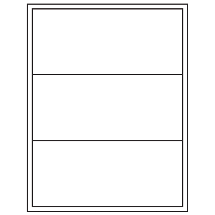 8" x 3.5" White Polyester Rectangular Sheet Labels (3-UP)