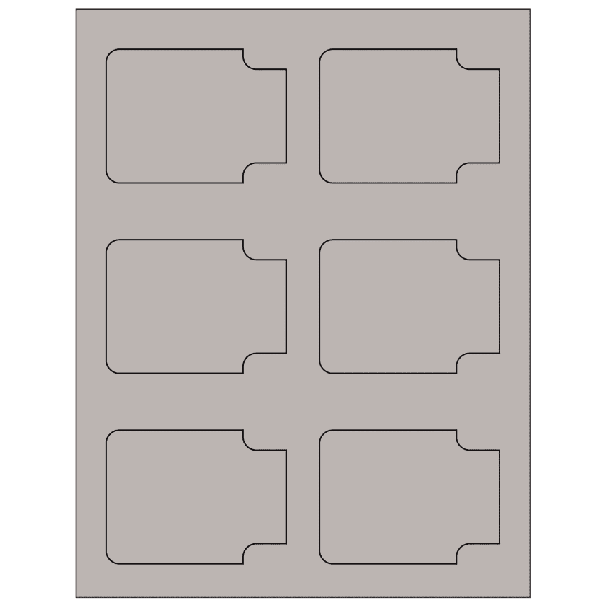 3.372" x 2.5" Gray Sheet Labels
