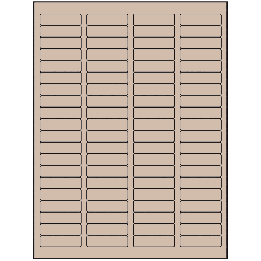1.75" x 0.5" Pastel Tan Rectangular Sheet Labels (80-UP)