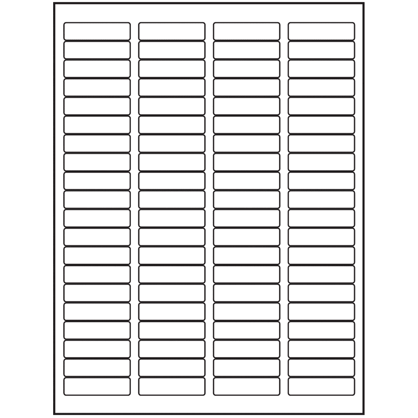1.75" x 0.5" White Polyester Rectangular Sheet Labels (80-UP)