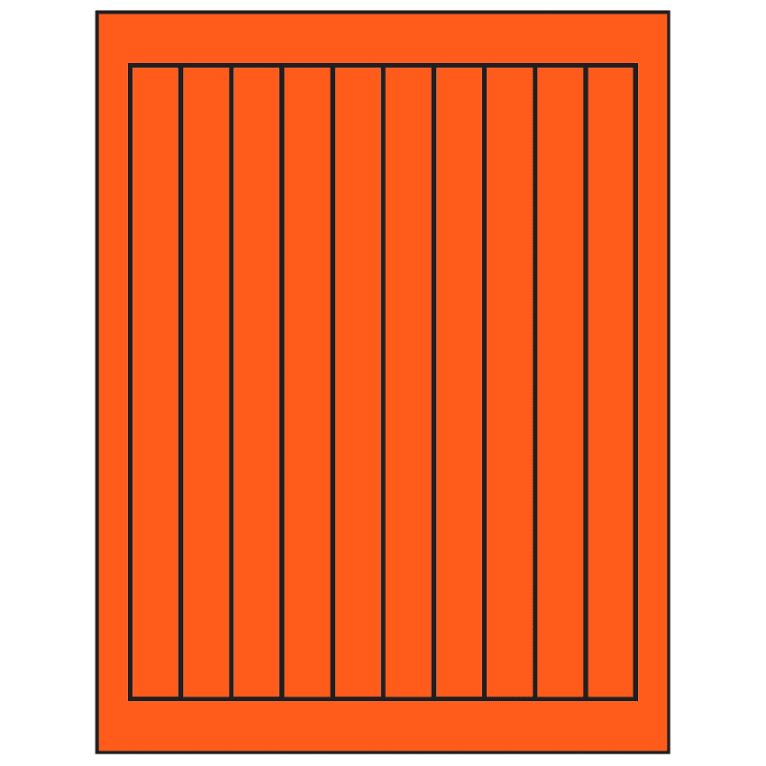 0.75" x 9.4" Fluorescent Red Rectangular Sheet Labels