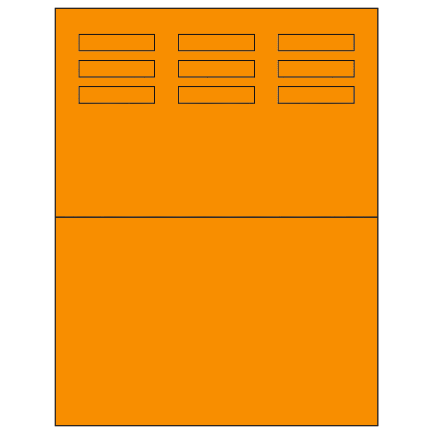 1.96" x 0.46" Fluorescent Orange Rectangular Sheet Labels