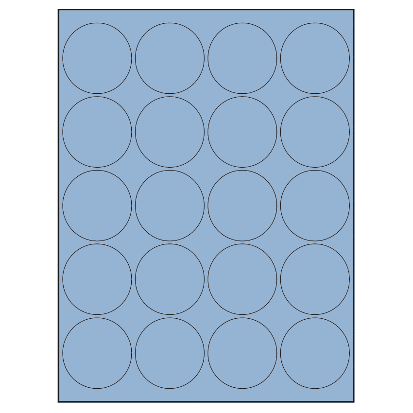 2" Pastel Blue Circular Sheet Labels