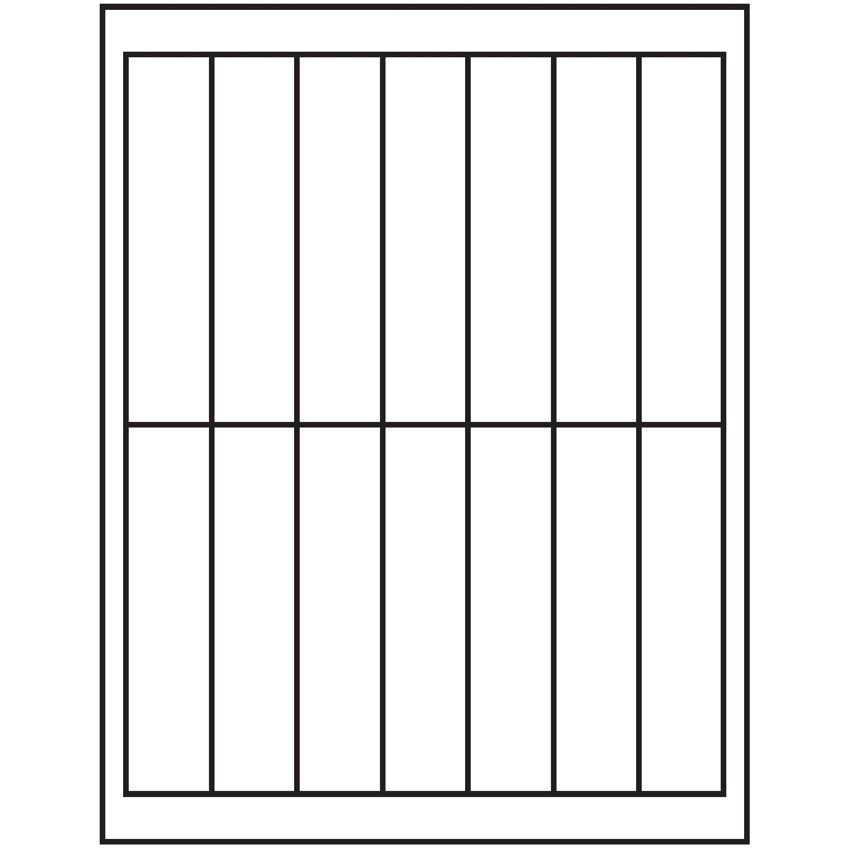 1.125" x 4.875" White Rectangular Sheet Labels