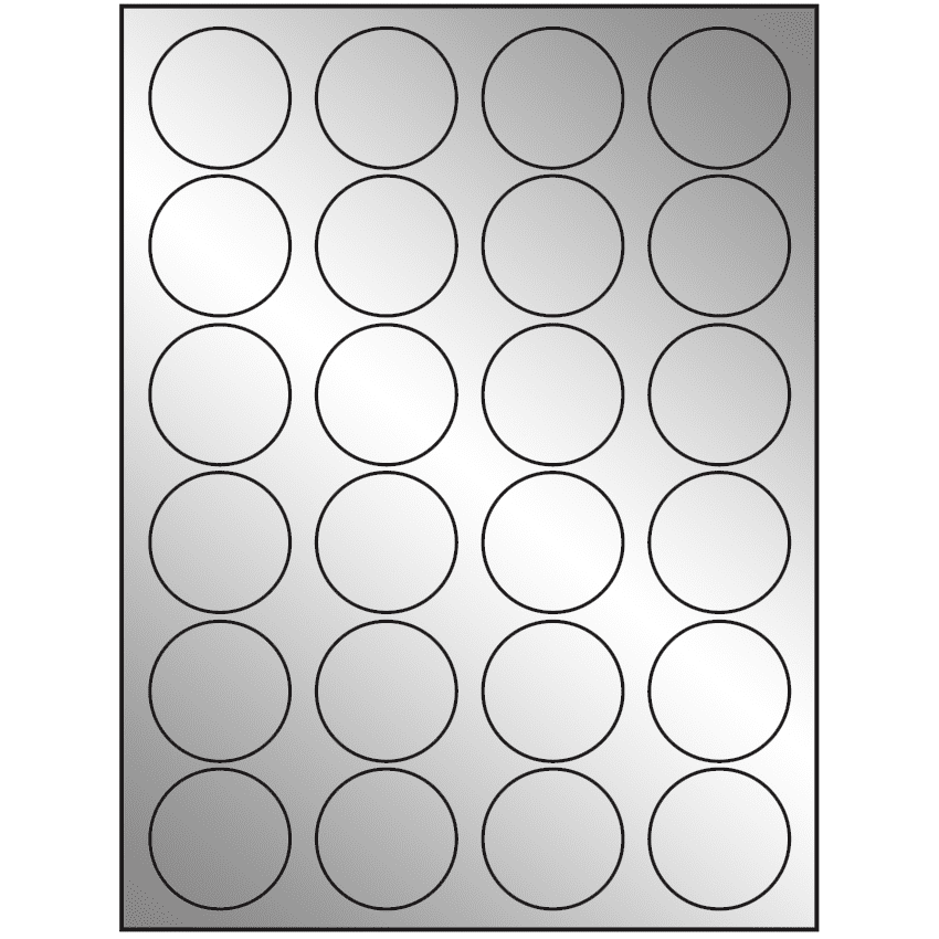 1.625" Silver Foil Circular Sheet Labels