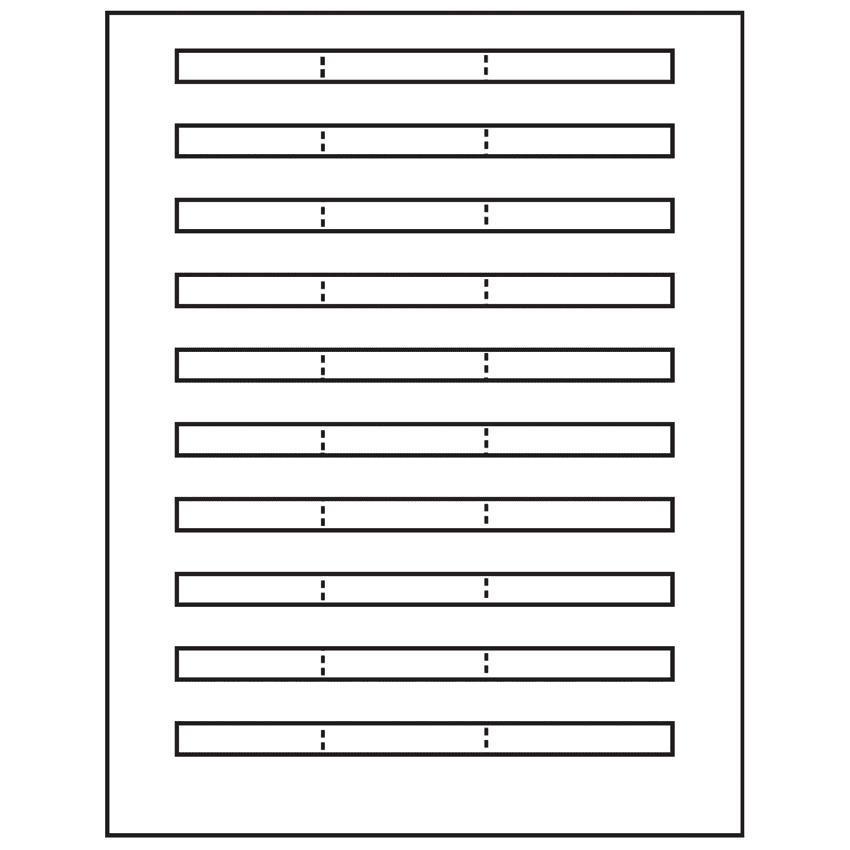 6.64" x 0.42" White Rectangular Sheet Labels