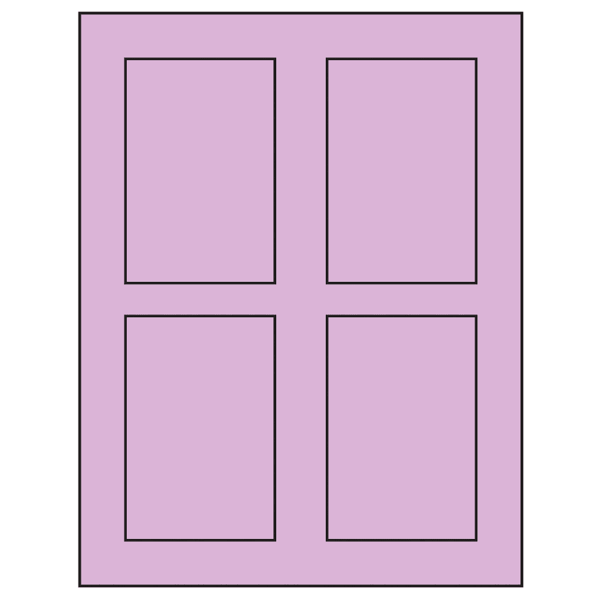 2.875" x 4.312" Pastel Purple Rectangular Sheet Labels