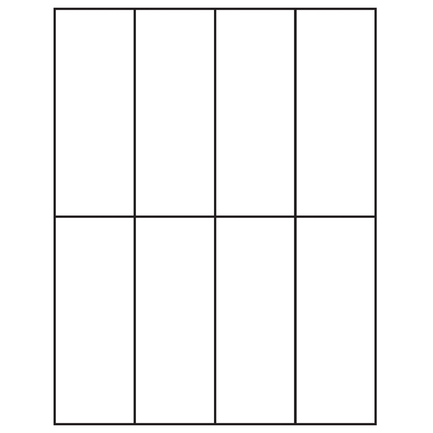 2.125" x 5.5" White Rectangular Sheet Labels