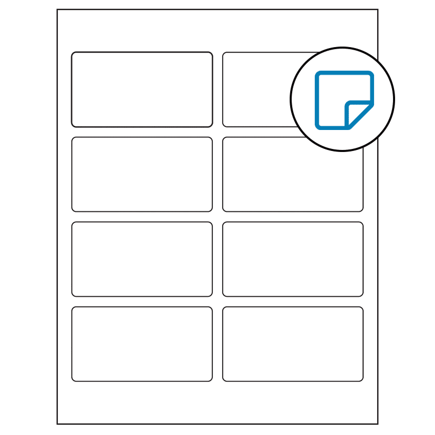 3.75" x 2" White Rectangular Sheet Labels - Removable Adhesive