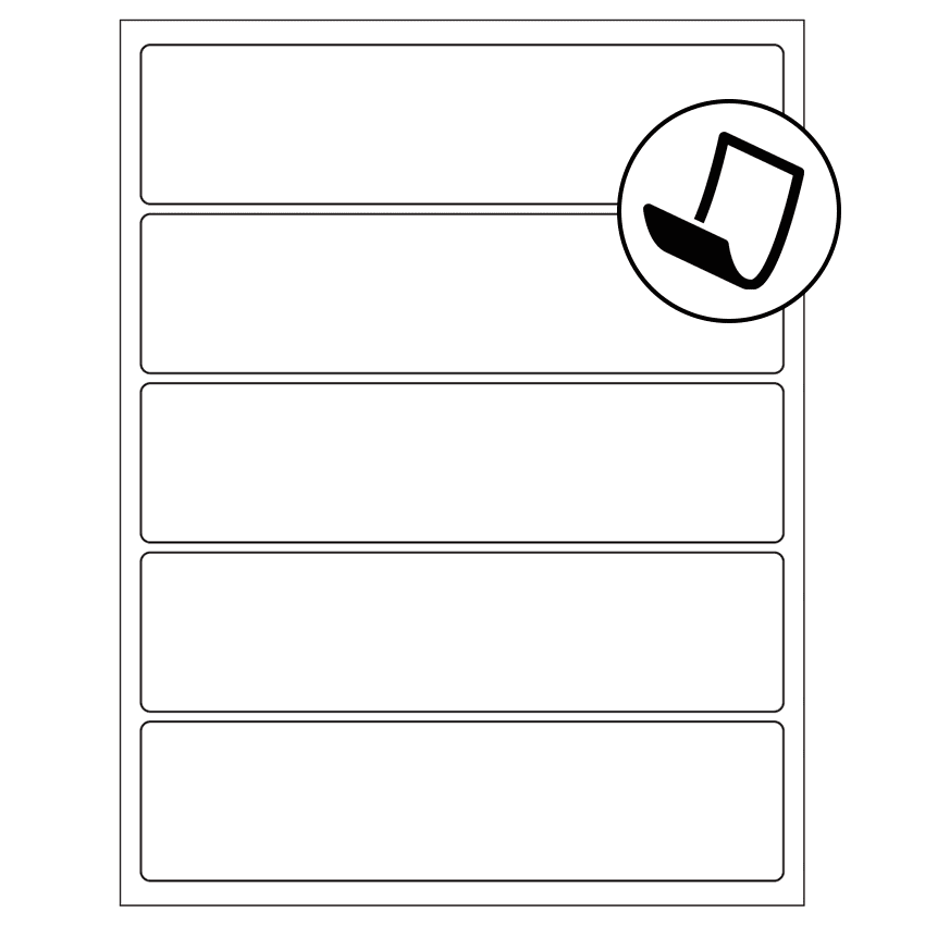 8" x 2" Blockout Rectangular Sheet Labels