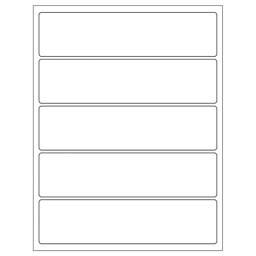 8" x 2" White Rectangular Sheet Labels