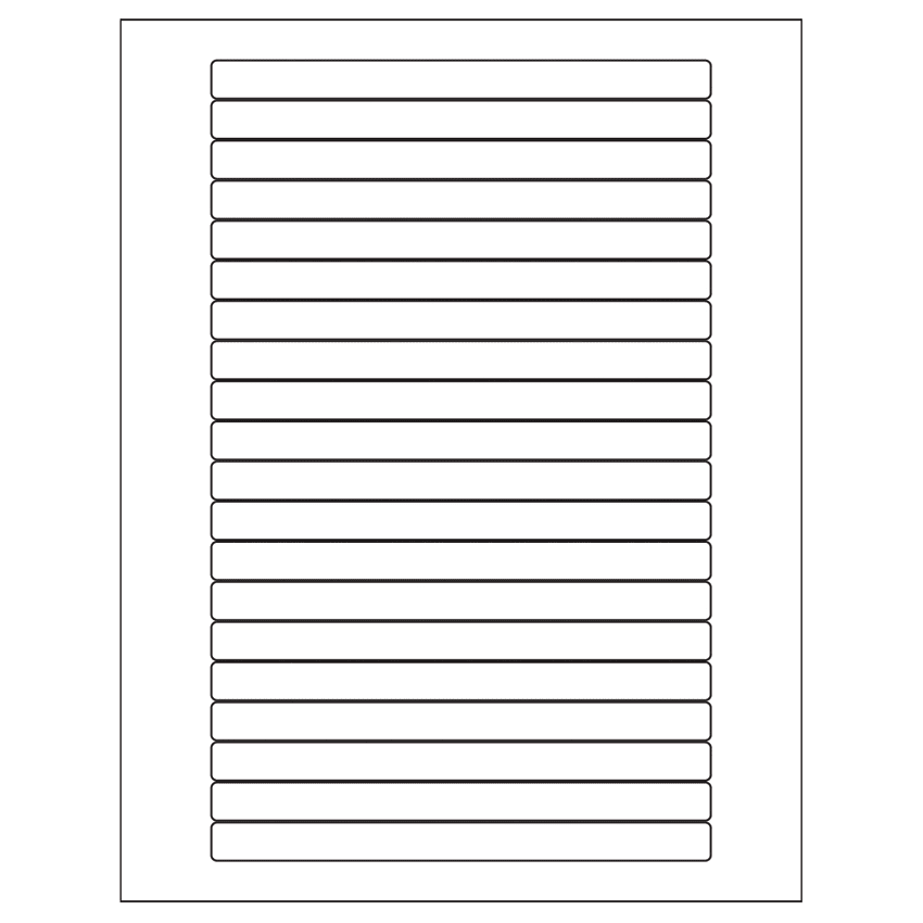 6.25" x 0.5" White Polyester Rectangular Sheet Labels