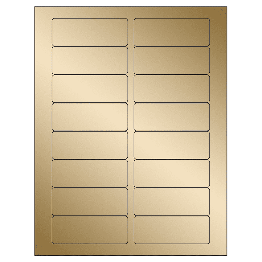 3.375" x 1.25" Gold Foil Rectangular Sheet Labels