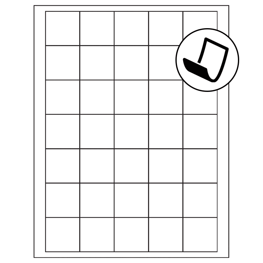 1.5" x 1.5" Blockout Square Sheet Labels