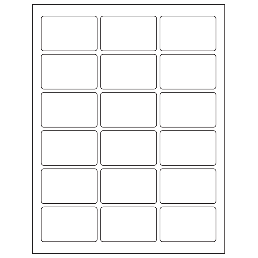 2.5" x 1.5625" White Rectangular Sheet Labels