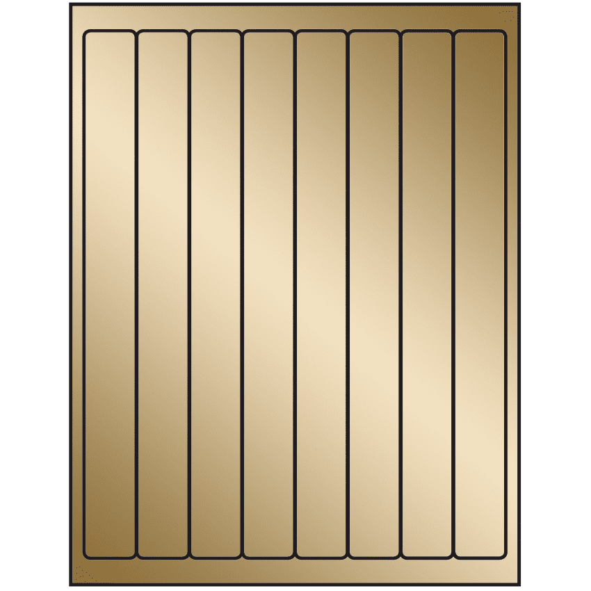 1" x 10" Gold Foil Rectangular Sheet Labels