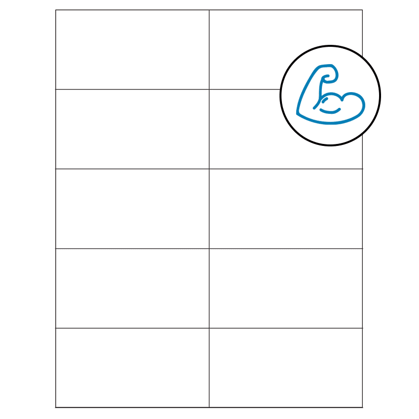4.25" x 2.2" White Rectangular Sheet Labels - Ultra Aggressive Adhesive