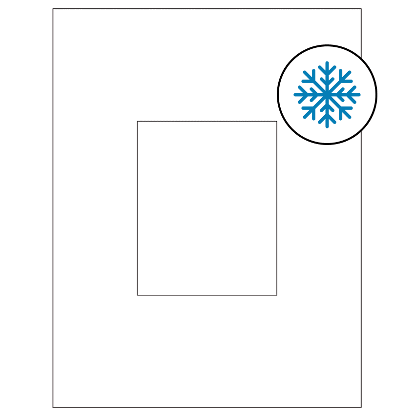 3.8584" x 4.8037" White Rectangular Sheet Labels - Freezer Grade Adhesive