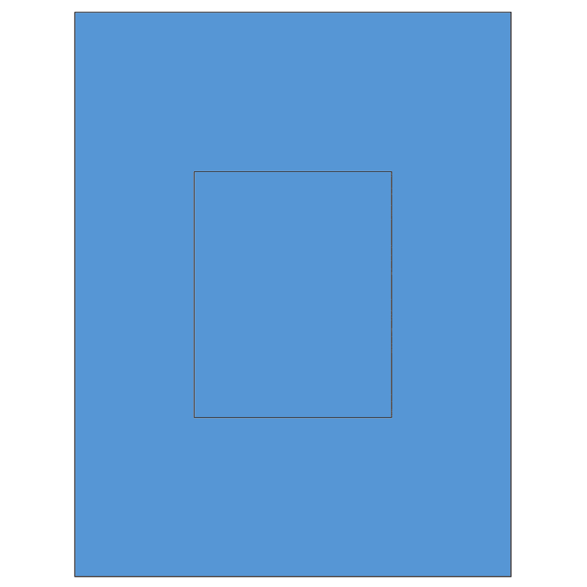 3.8584" x 4.8037" Fluorescent Blue Rectangular Sheet Labels