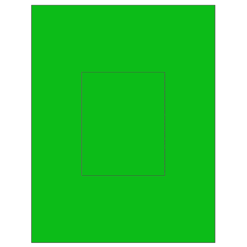 3.8584" x 4.8037" Fluorescent Green Rectangular Sheet Labels