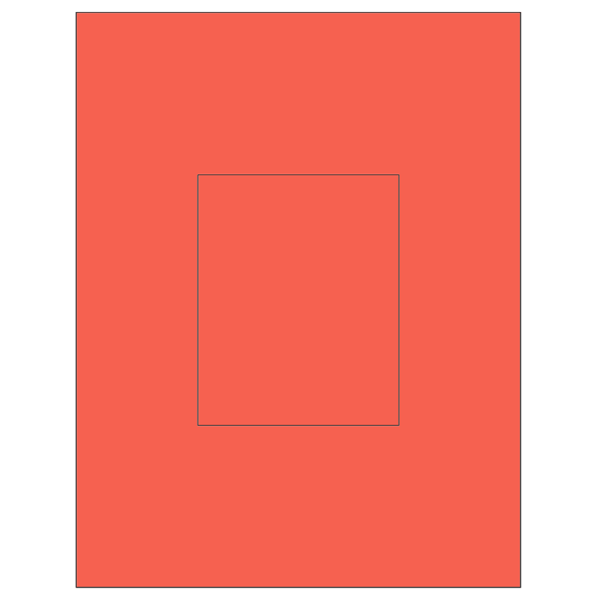 3.8584" x 4.8037" Red Rectangular Sheet Labels