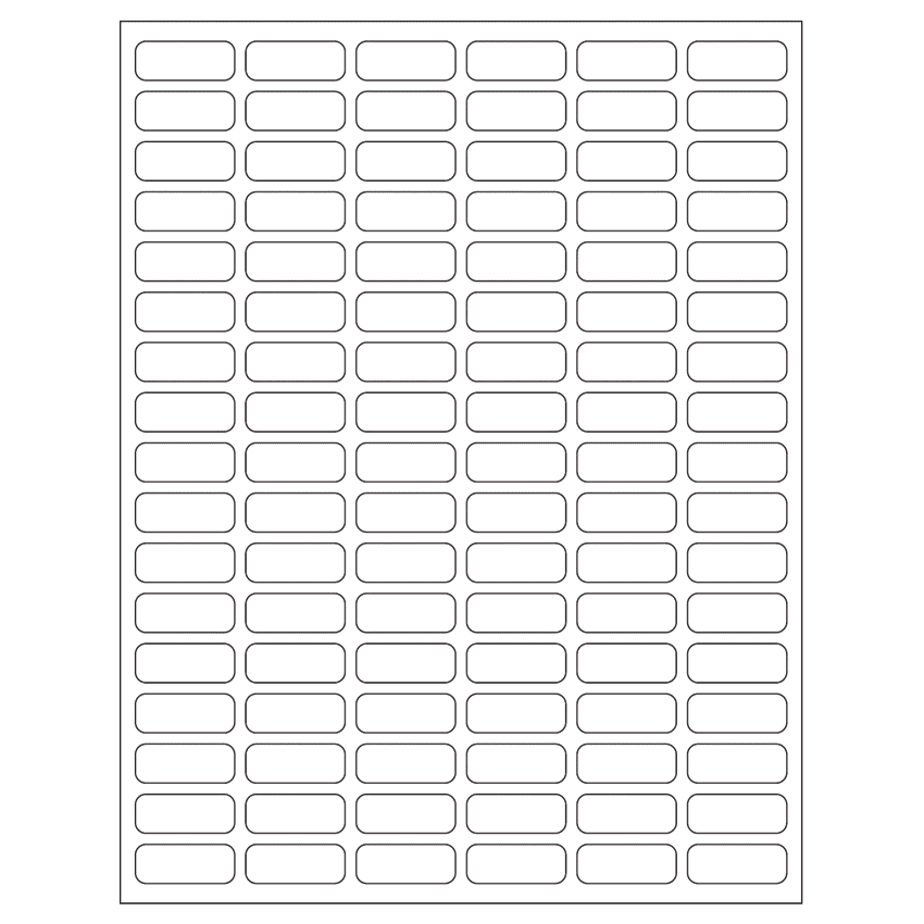 1.25" x 0.5" White Polyester Rectangular Sheet Labels