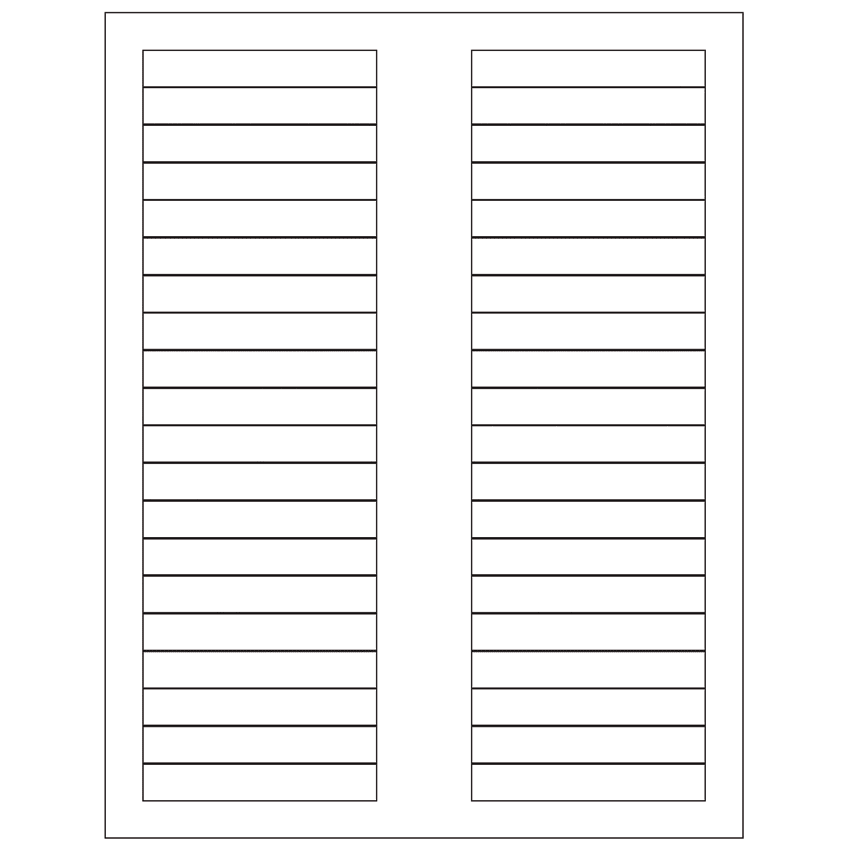 3.125" x 0.5" White Rectangular Sheet Labels