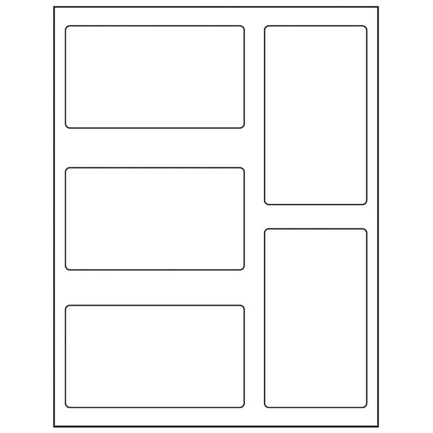 2.7656" x 4.7656" White Matte Litho Rectangular Sheet Labels