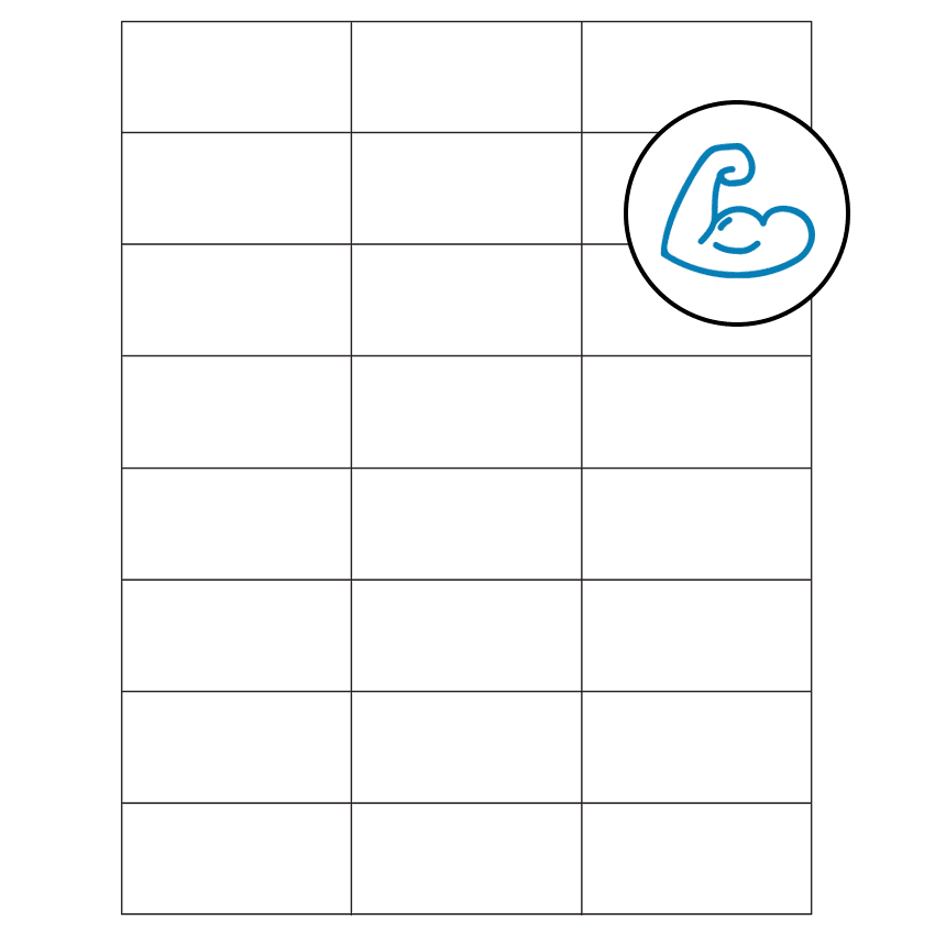 2.83" x 1.375" White Rectangular Sheet Labels - Ultra Aggressive Adhesive