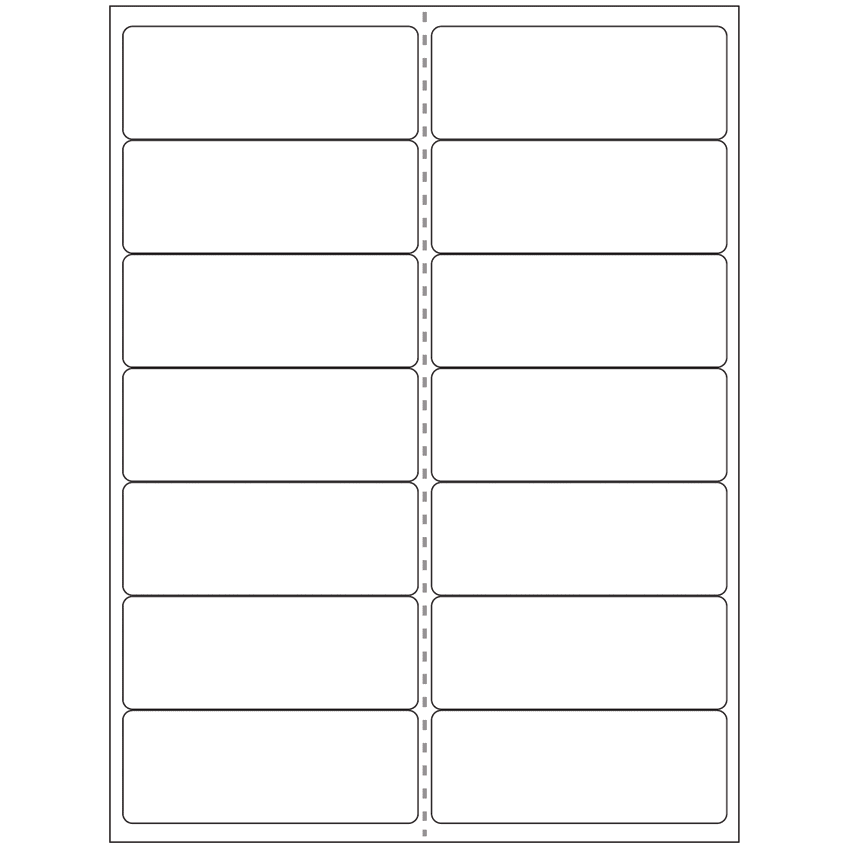 4" x 1.4375" White Rectangular Sheet Labels