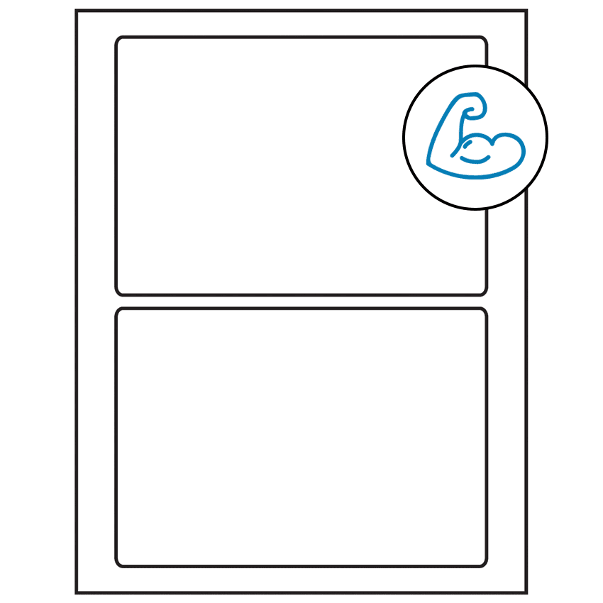 7" x 4.875" White Rectangular Sheet Labels - Ultra Aggressive Adhesive