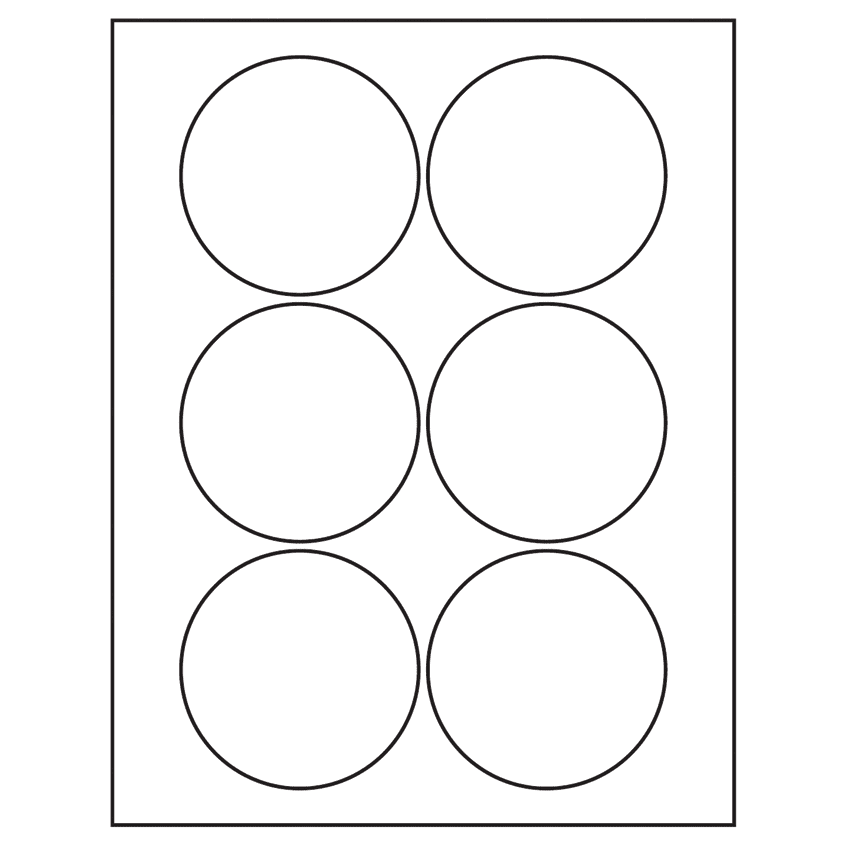 3.25" White Vinyl Drum Circular Sheet Labels