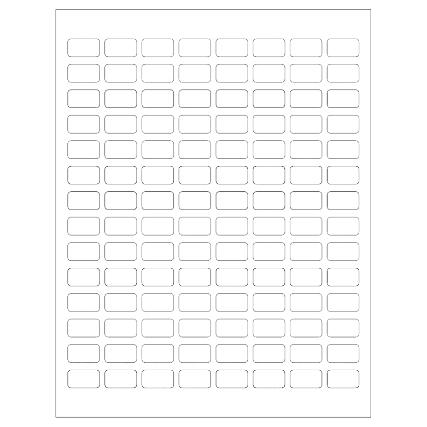 0.875" x 0.5" White Vinyl Drum Rectangular Sheet Labels