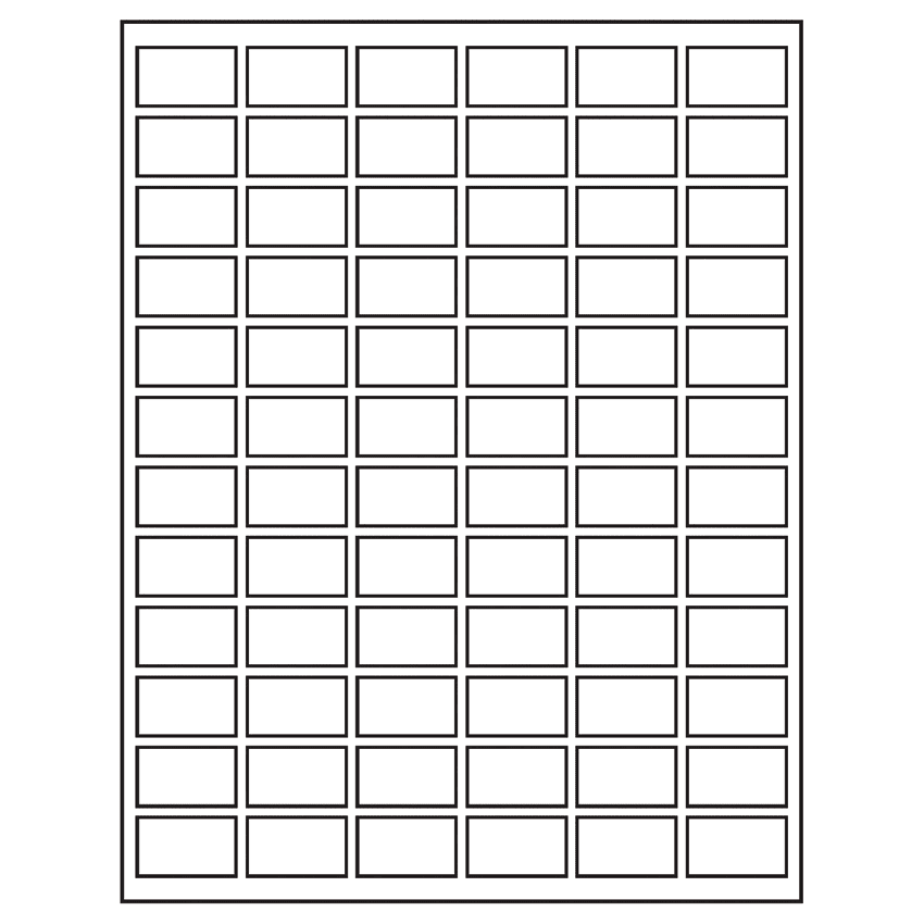 1.25" x 0.75" White Rectangular Sheet Labels