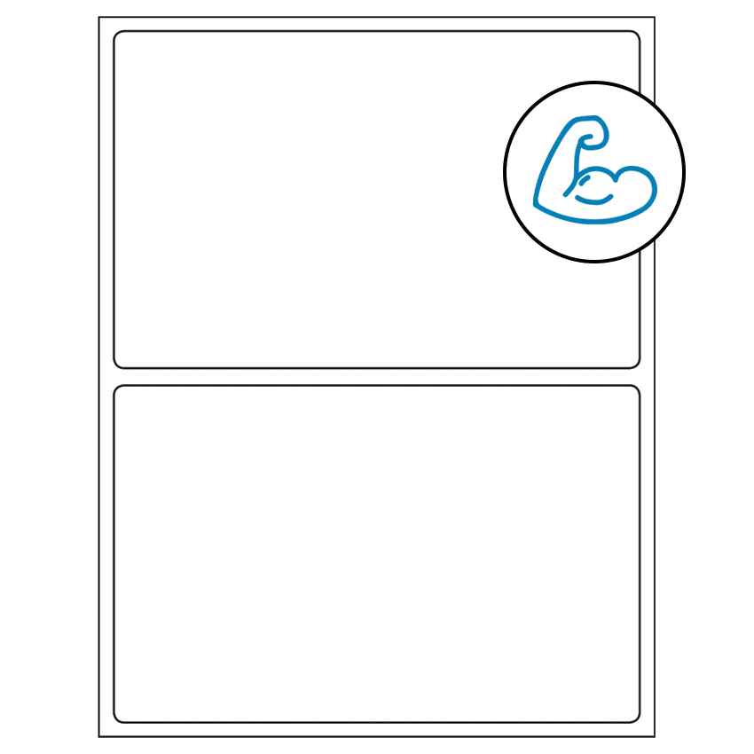 8.375" x 5.375" White Rectangular Sheet Labels - Ultra Aggressive Adhesive