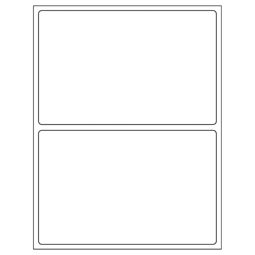 8.375" x 5.375" White Rectangular Sheet Labels