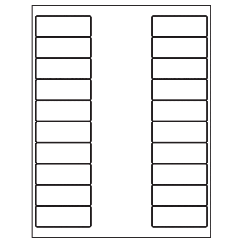 2.625" x 1" White Rectangular Sheet Labels