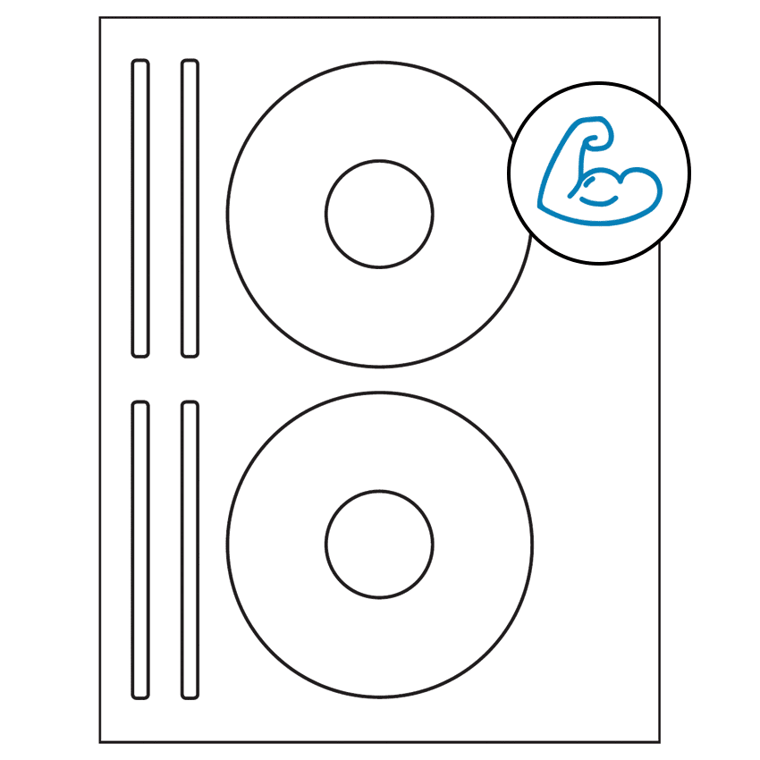 4.625" x 4.625" White Sheet Labels - Ultra Aggressive Adhesive