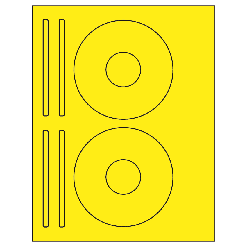 4.625" x 4.625" Fluorescent Yellow Sheet Labels