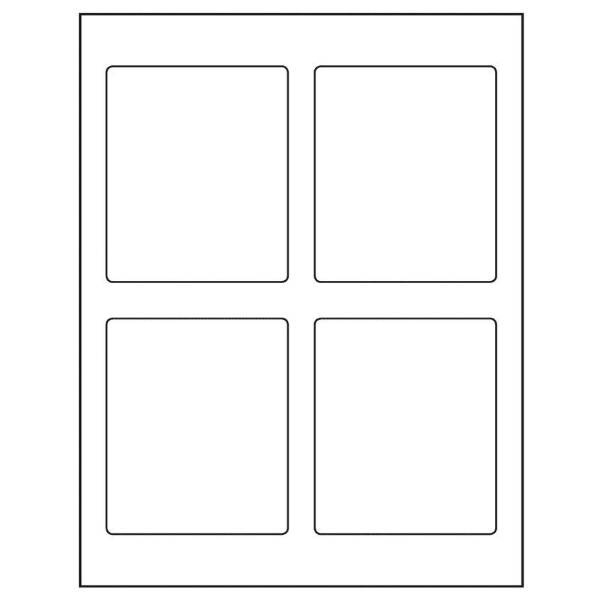 3.5" x 4.15625" White Matte Litho Rectangular Sheet Labels